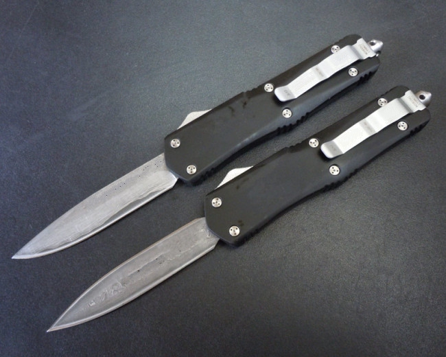 

big A07 damas damascus double action hunting Folding Pocket Survival Xmas gift automatic knife automatic knives auto knife