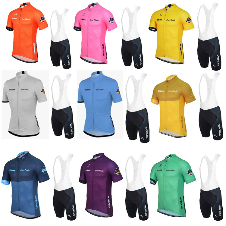 

Wholesale-8 Colors Strava Cycling Jersey Breathable Quick-drying Shirt Pocket Size Can Be Customized Good Quality Sets, Bib pants