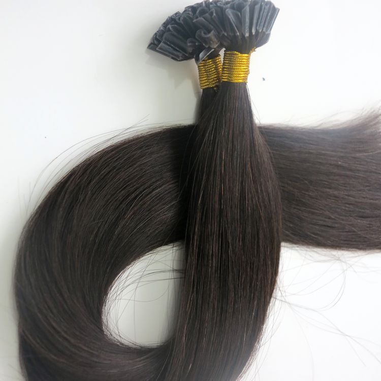 

100g 1Set 100Strands Pre bonded nail u tip hair extensions 18 20 22 24inch #1B/Off Black Brazilian Indian Human hair
