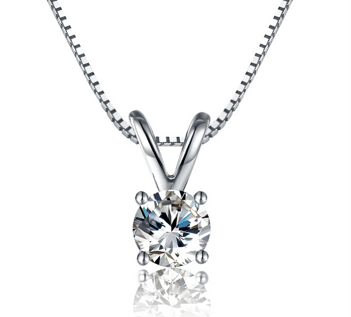 

2CT sona Simulated Princess cut Diamond Necklace Wedding Pendant Necklace For Women,sterling silver 925 chain