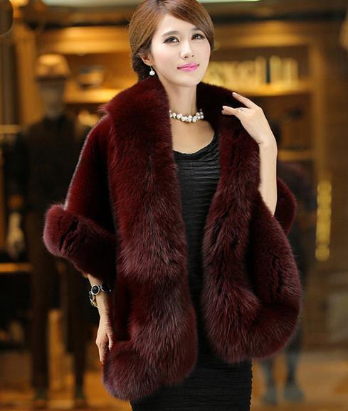 

New Winter Womens Faux Fur Cape Cloak Coat Sleeveless Poncho Warm Outwear Cardigan Fur Coat C3226, White