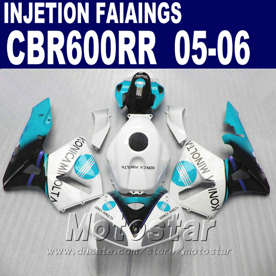

White bodyworks! Injection Molding for HONDA CBR 600 RR fairing 2005 2006 cbr600rr 05 06 cbr 600rr custom fairing C4D7, Same as picture