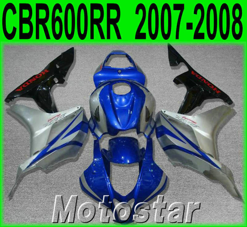 

Injection molding fairing kit for HONDA CBR600RR 07 08 aftermarket CBR 600RR F5 2007 2008 blue silver black plastic fairings set FG24, Same as the picture shows