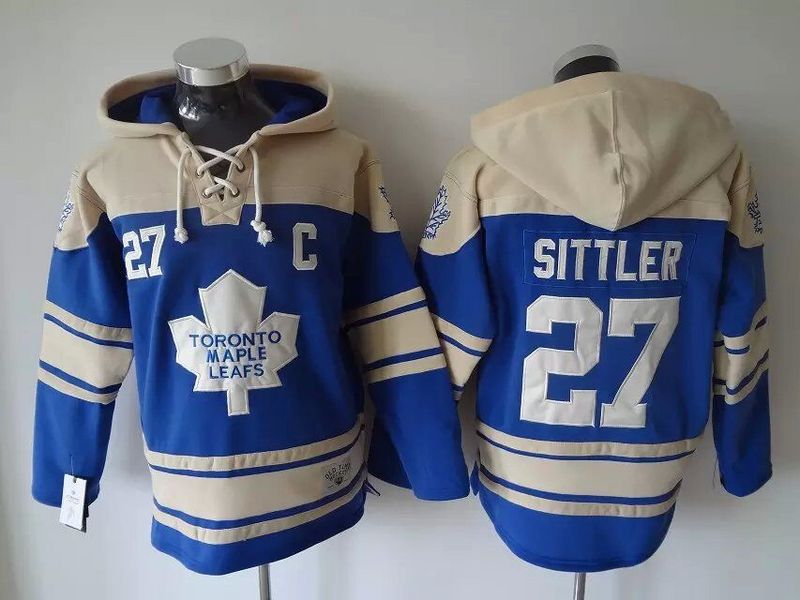 

Top Quality ! Maple Leafs Old Time Hockey Jerseys #27 Darryl Sittler Blue Cream Hoodie Pullover Sports Sweatshirts Winter Jacket