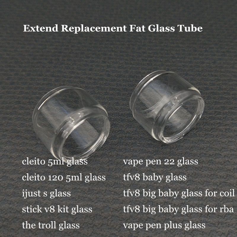 

Fat Extend Expansion pyrex replacement glass tube for vape pen 22 plus tfv8 baby big cleito 120 ijust s stick v8 kit the troll tank