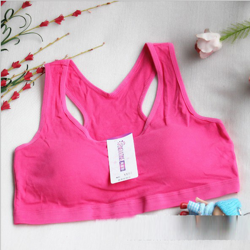 Teenage Girl Underwear Cotton Girls Bras Kids Sports Bra wire free Training Bras For Children Students bust 58-83cm-image-407503895
