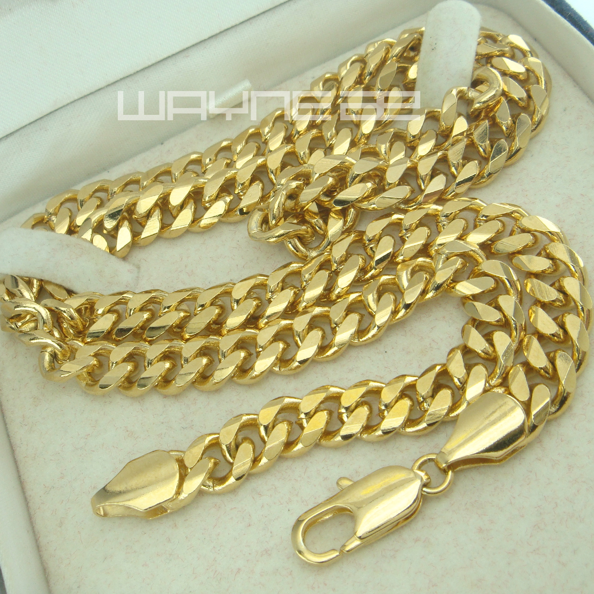 

Men's 18K 18CT Gold Filled GF 7mm width 60cm or 50cm Length Chain Necklace N246