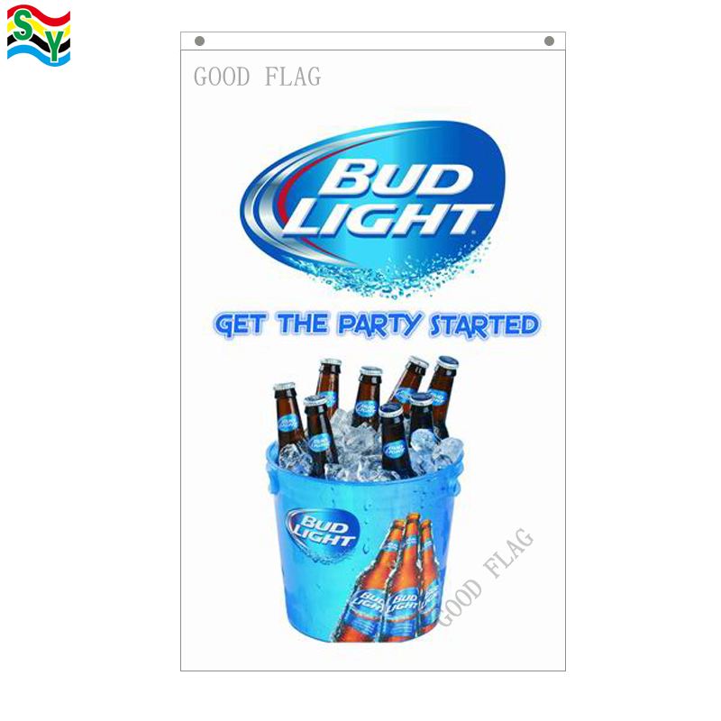 

BUD LIGHT flags banner Size 3x5FT 90*150cm with metal grommet,Outdoor Flag