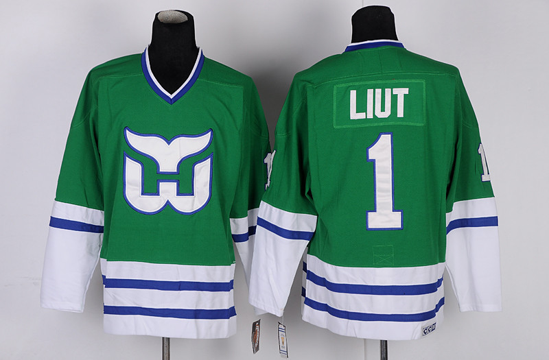 

Cheap CCM Hockey Jerseys Hartford Whalers #10 Ron Francis 1 Mike Liut 11 Kevin Dineen 16 Patrick Vintage Jerseys Sport Jerseys, Green