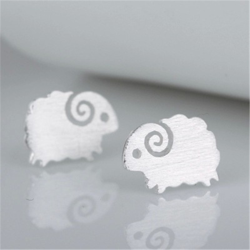 

10PCS- S046 Cute Little Sheep Studs Earrings Tiny Mutton Earring Goat Earrings Lovely Animal Stud Earrings for Constellation Birthday Gifts