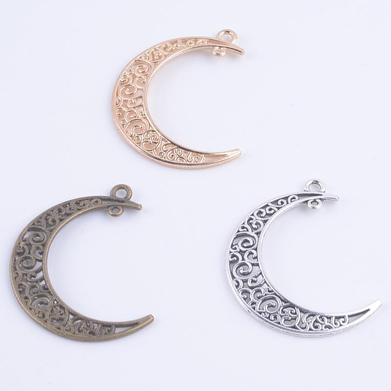 

Vintage moon Charms Antique bronze Pendant Fit Bracelets Necklace DIY Metal Jewelry Making 200pcs/lot 5312L