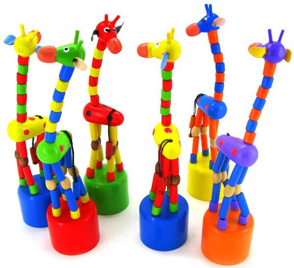Baby Education Toys Wooden Colorful Dancing Giraffe Learning Toy 18cm High Wooden Animals Home Decoration-image-267615150