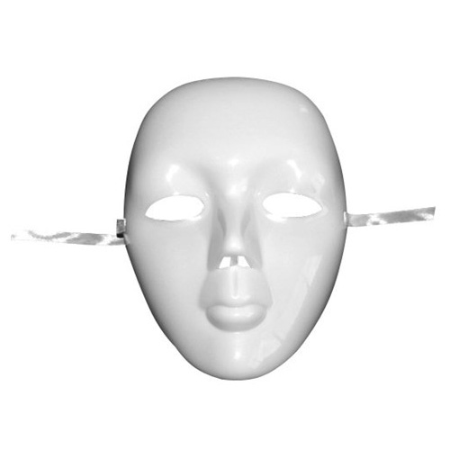 Boutique New Beautiful Plastic Blank White Full Face Female Mask for Costume Party Prom-image-418295290