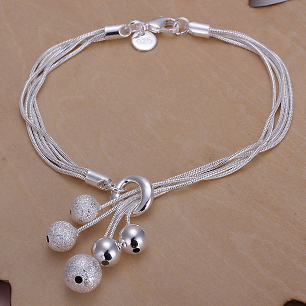 Livraison gratuite avec numéro de suivi Valette supérieure 925 Bracelet en argent Hang Tai Chi suspendu 5 perles Bracelet Silver Jewelry 10pcs /