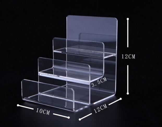 

Free shipping Three-layer reinforced Acrylic Wallet Display Stand Purse Holder Nail polish cosmetics jewelry shelf phone display rack