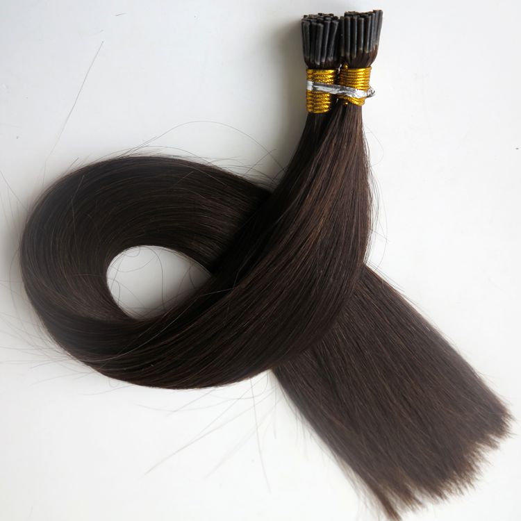

Pre bonded I Tip Brazilian human Hair Extensions 100g 100Strands 18 20 22 24inch #2/Darkest Brown Straight Indian Hair products