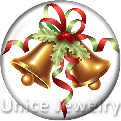 

AD1301098 12/18/20mm Snap On Charms for Bracelet Necklace Hot Sale DIY Findings Glass Snap Buttons Jewelry jingle bell Xmas Design noosa