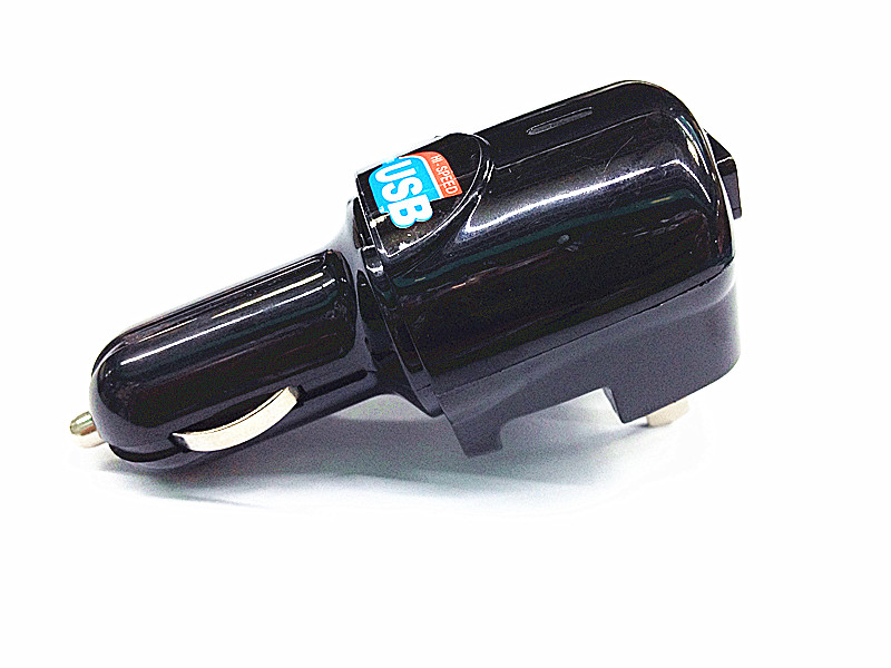 

2 in 1 Universal USB DC Cigarette CAR CHARGER + Home Wall AC Adapter Plug, Black