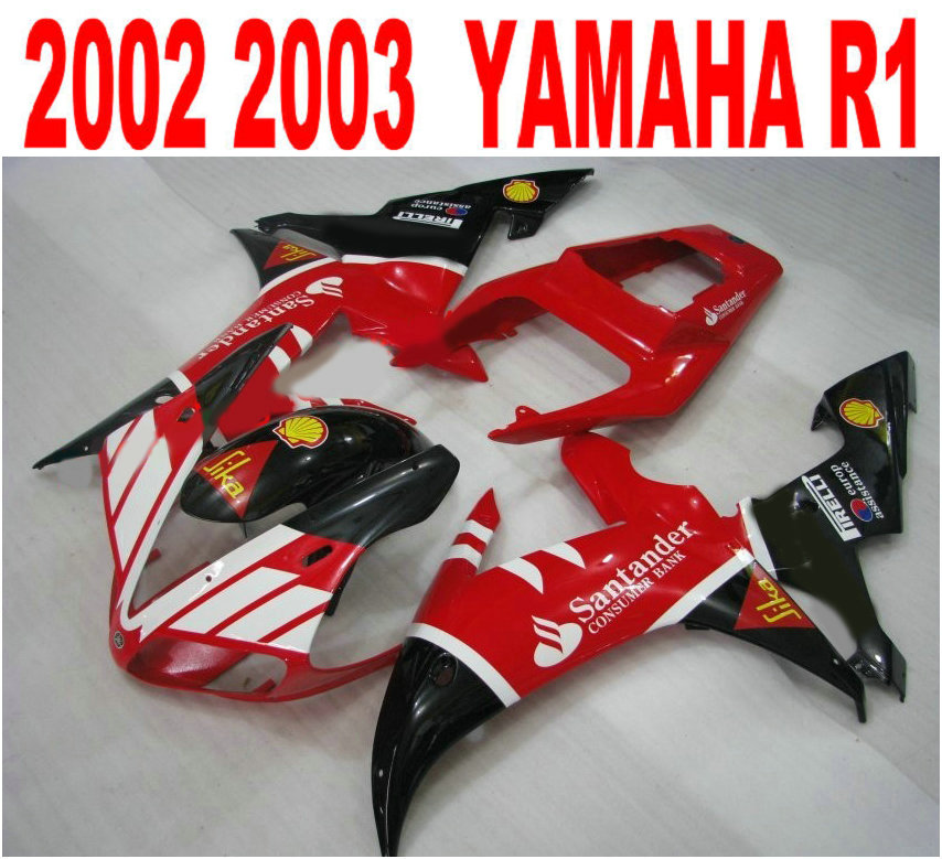 

Customize injection fairings kit for YAMAHA R1 02 03 fairing body kits yzf r1 2002 2003 black red Santander motobike parts LQ49, Same as the picture shows