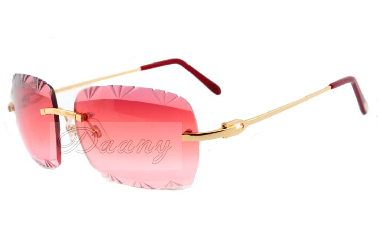

19 new color engraving lens, high quality carved sunglasses 8300765 casual ultra-light metal mirror legs sunglasses, size: 56-18-135mm
