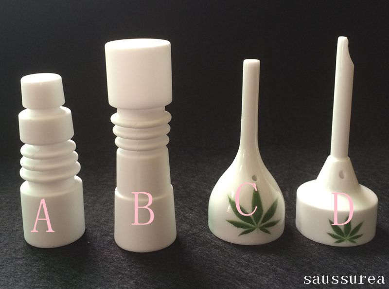 

4styles 14*18mm Ceramic Nails with male female domeless glass bongs domeless ceramic nail for smoking ceramic nail GR2 titanium nail