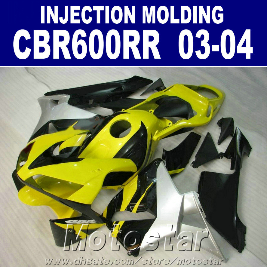 

Good!Injection Molding yellow one for HONDA CBR 600RR fairing 2003 2004 cbr600rr 03 04 body repair parts WACR, Same as picture