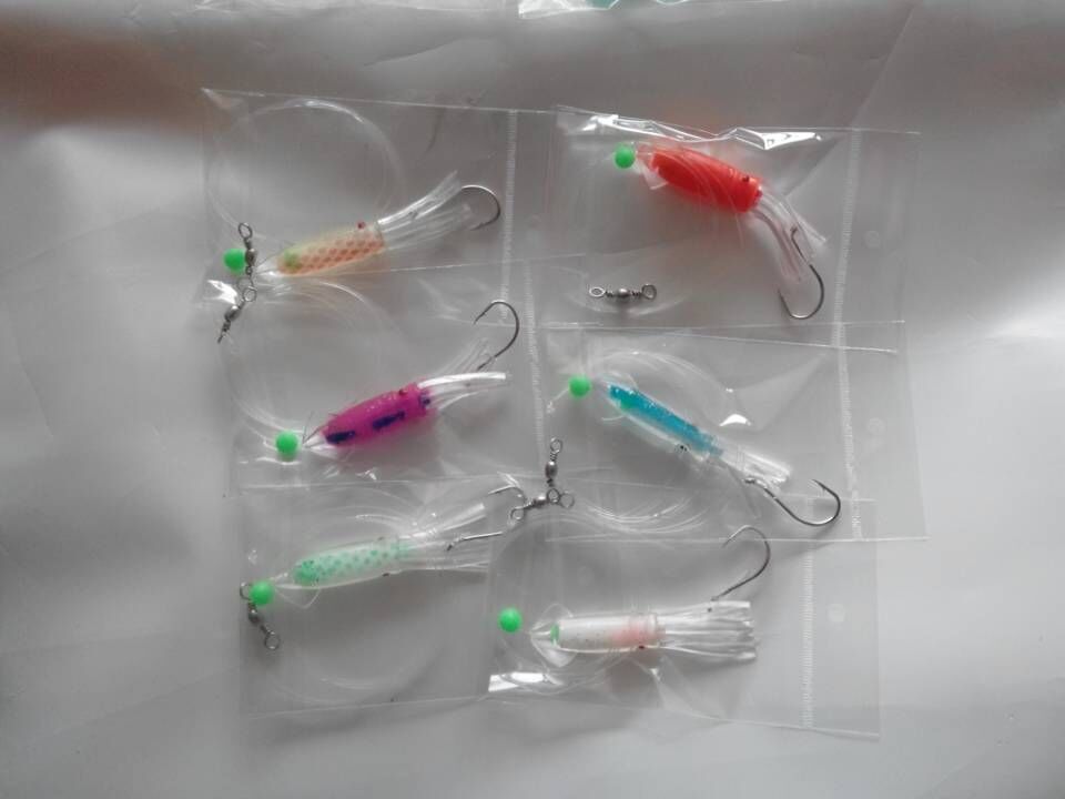 

tuna flounder sea bass cod salmon 7.5cm fishing squid rigs lure soft bait