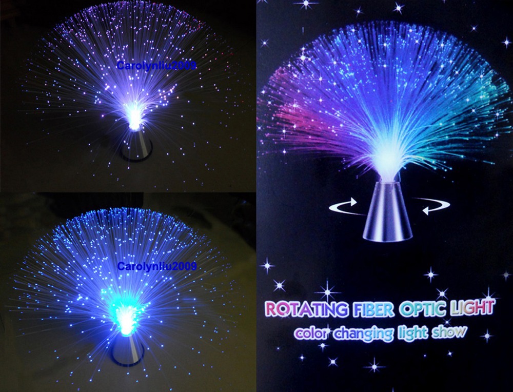 

Wholesale-Free shipping Auto rotating color changing fiber optic lamp~fairy party all event night lamp