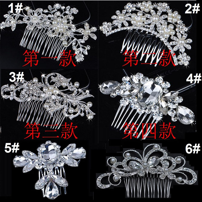 

Bridal Wedding Tiaras Stunning Fine Comb Bridal Jewelry Accessories Crystal Pearl Hair Brush utterfly hairpin for bride