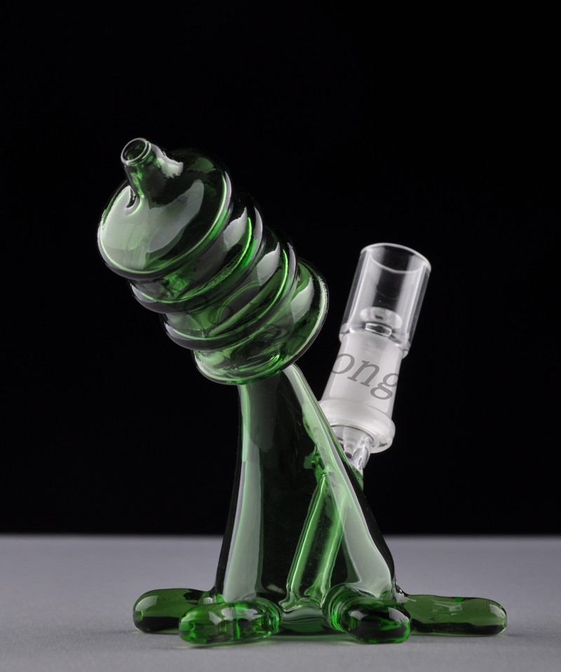 

Green Colorful Octopus Shaped Pocket Glass Bongs Water Glass Pipes Thick Glass Oil Rigs With Standard Size Twin Joint Smoking Pipe Shisha