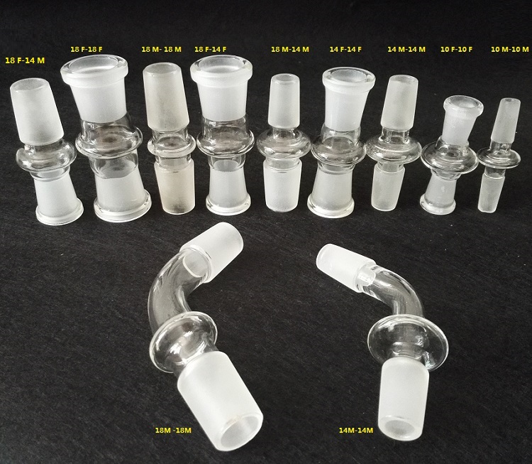 

Standard Adapter Hookah Bowl Adapter 18-18mm 14-18mm 14-14mm male and female glass adapter for glass water pipe bong oil rig