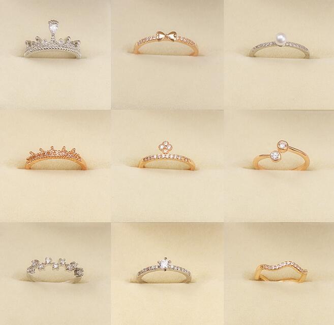 

10pcs/lot Mix Style Size Not Fade Fashion Cluster Rings For Jewelry Gift Craft Ring RI27