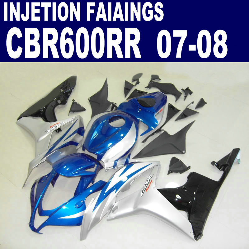 

Blue silver Injection fairing kit FOR HONDA CBR600RR fairings F5 2007 2008 CBR 600 RR 07 08 full set plastic parts, Multi-color
