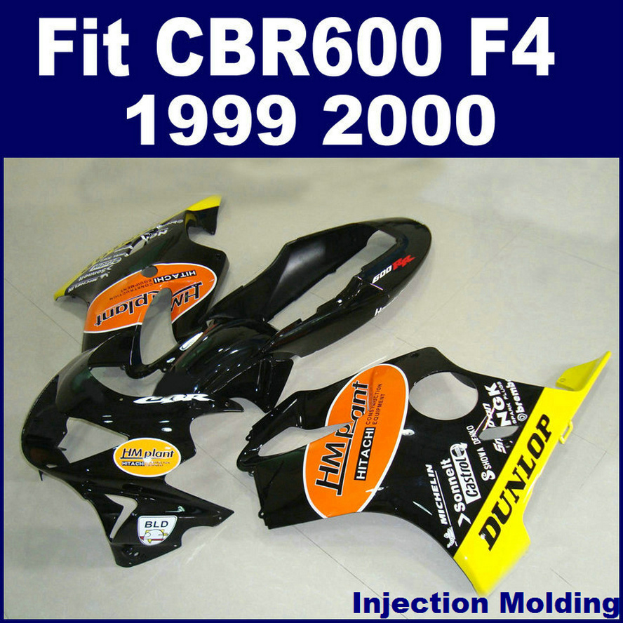 

7gifts 100 injection molding for honda fairings cbr600 f4 1999 2000 black 99 00 cbr 600 f4 fairings kits mkoh, Same as picture