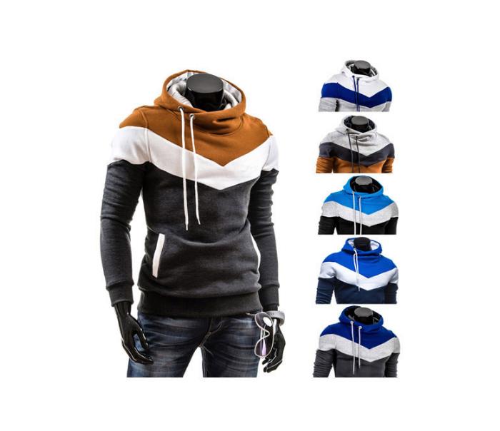 

2018 New Leisure Men's Hoodies Patchwork Colors Fashion Men's Tracksuits Sweatshirts Hooded Men Coats, Black