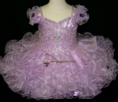 

Girl's Pageant Dresses Girls with shinning beads Baby Cupcake Pageant Dress Formal Dresses for Kids party dress Ribbon Fixed, Green