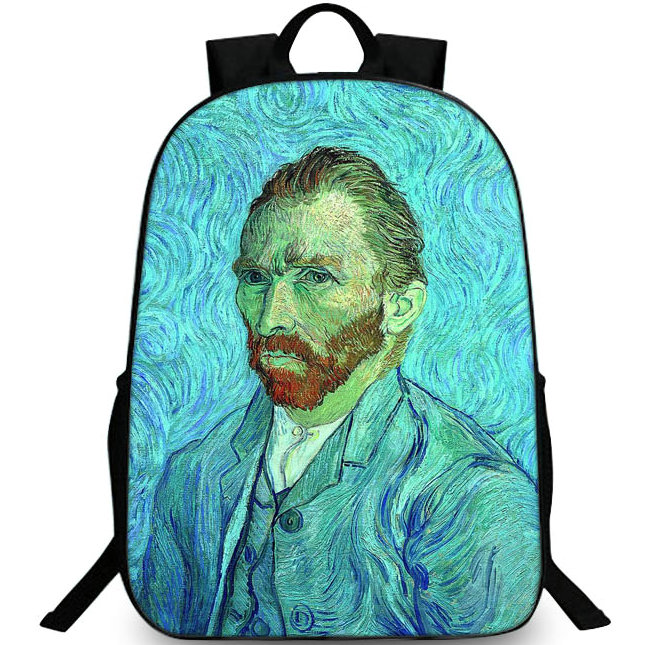 Modern Art Oil Painting Lovers Under Umbrella Bag Backpack Daypack Backpack
