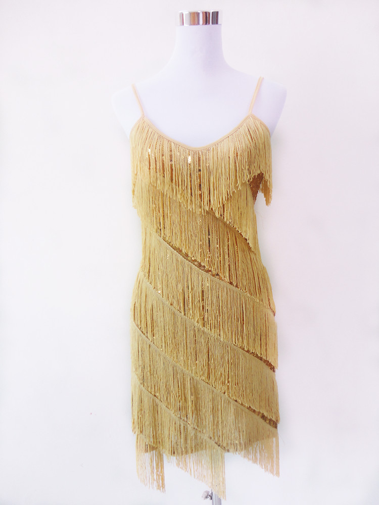 

Wholesale-HOT SALE FLAPPER FRINGE 1920s GOLD GREAT GATSBY CHARLESTON SEQUIN PARTY LATIN DRESS SMALL, Red