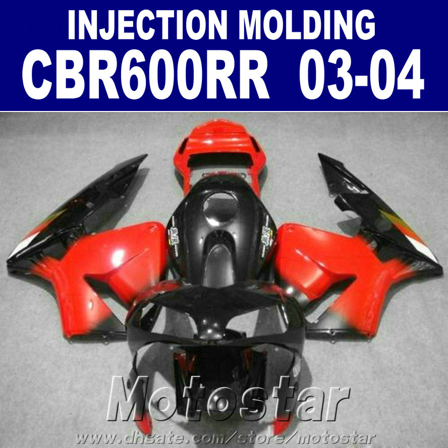 

100 injection molding red black set for honda cbr 600rr fairing 2003 2004 cbr600rr 03 04 fairing parts hxdr, Same as picture