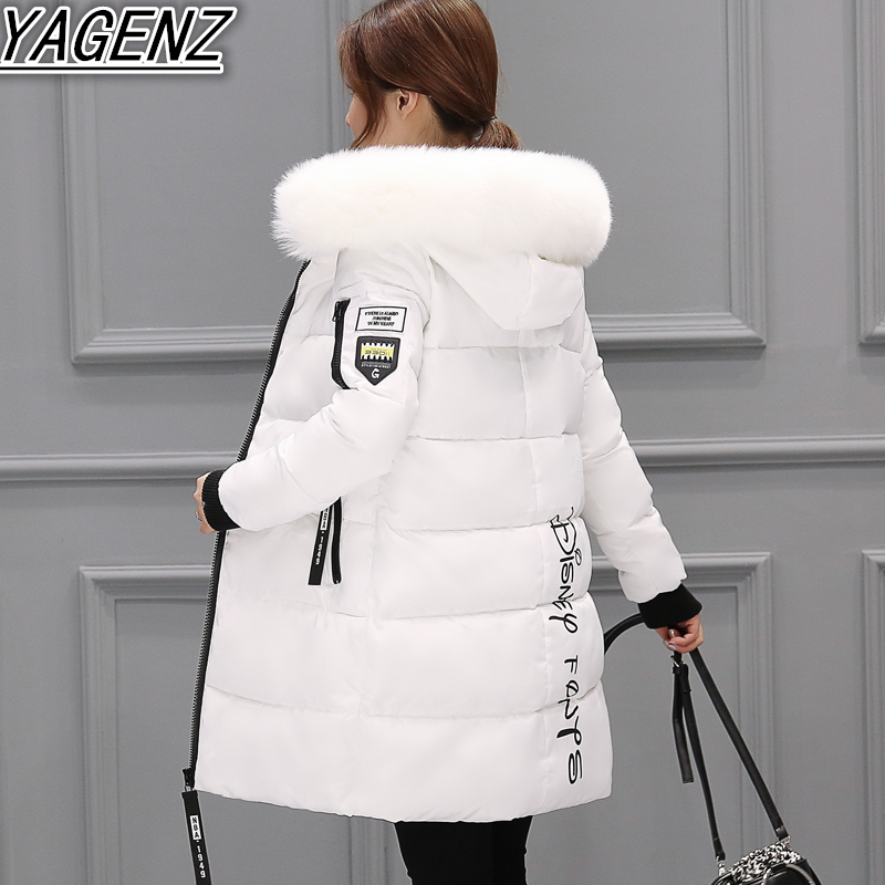 

Wholesale- Long Winter Jackets For Women 2018 Fashion Winter Jackets Lady High-end Down Cotton Jackets Women Warm Cotton Coat Women clothes, Gray