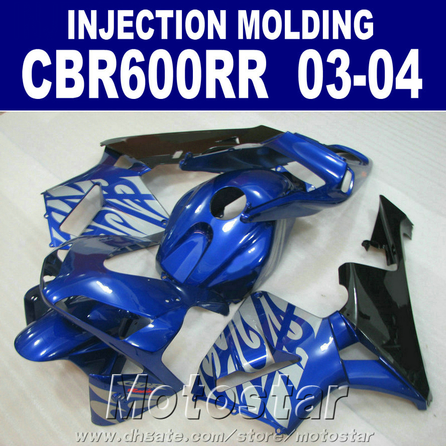 

Injection Mold fairings kit for HONDA CBR 600RR 2003 2004 dark blue 03 04 CBR600RR ABS fairing set+Free cowl ORG4, Same as picture
