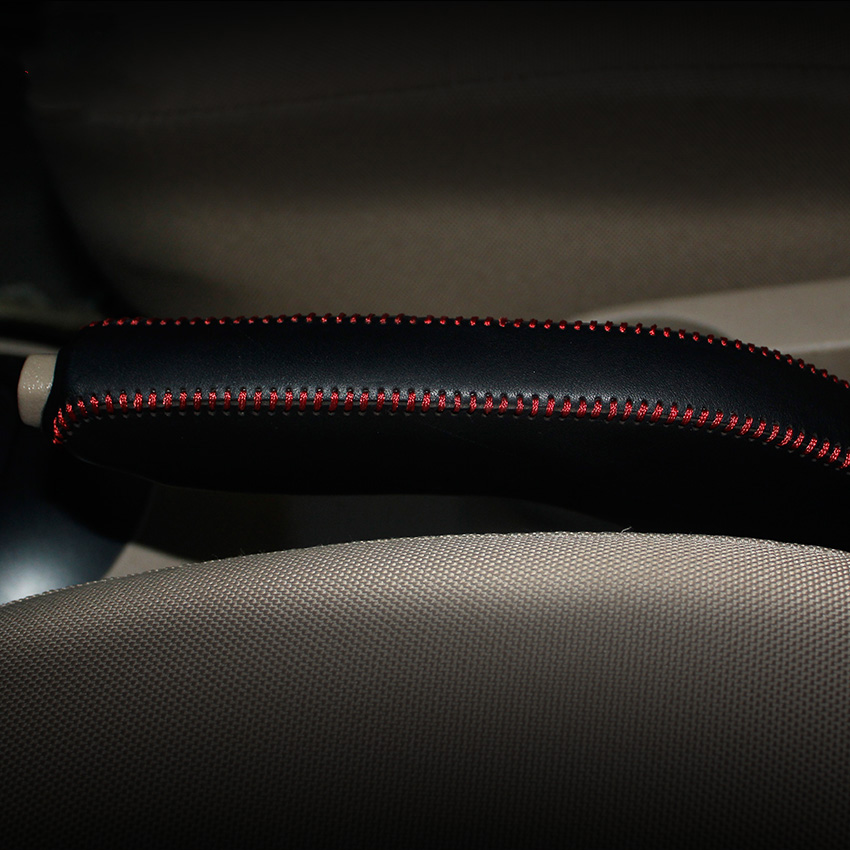 

Case for KIA RIO handbrake cover Car styling Genuine leather Interior decoration Handbrake cover leather Car accessories