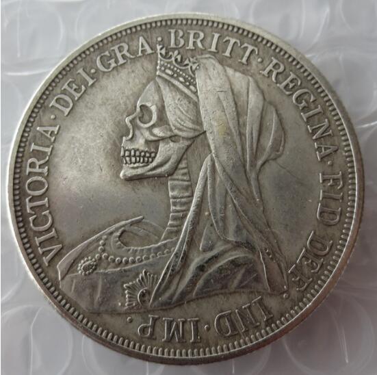 

Hobo Creative 1893 Great Britain silver crown Queen Victoria veiled head copy coin