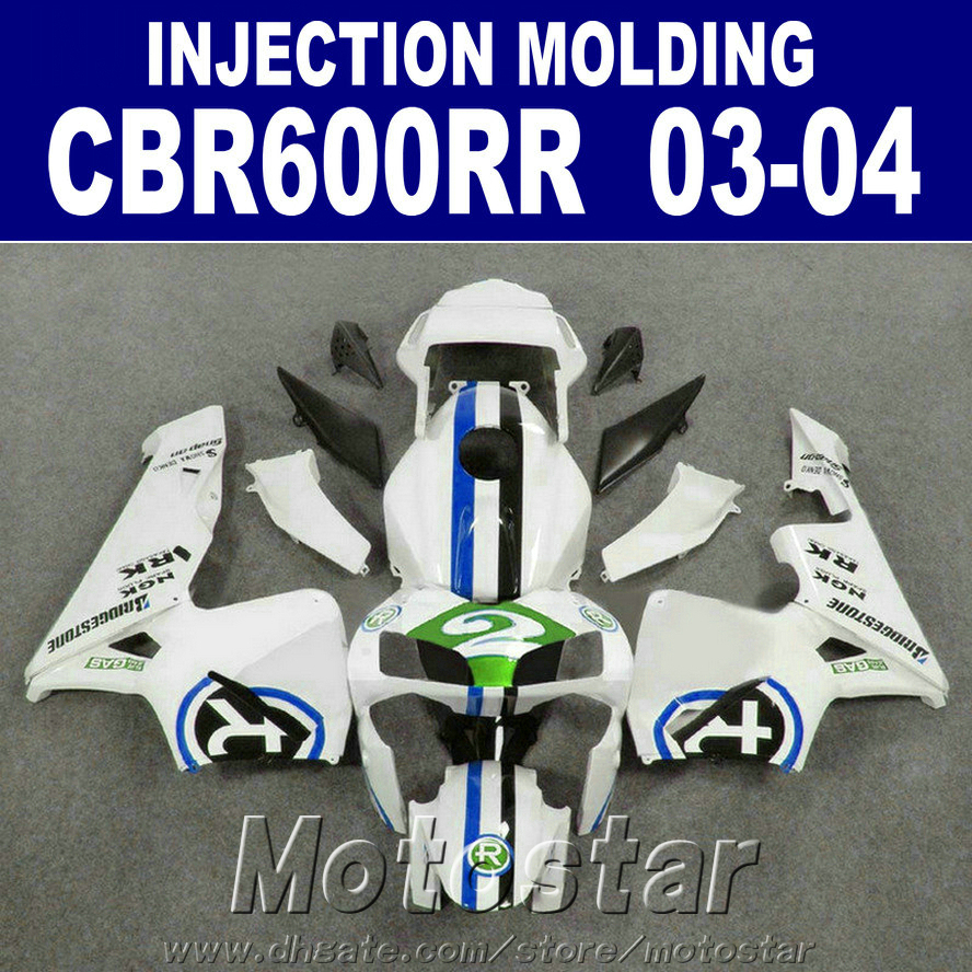 

Fitment +7Gifts for HONDA CBR 600RR fairing 2003 2004 Injection Molding white 03 04 CBR600RR ABS bodyworks XA5H, Same as picture