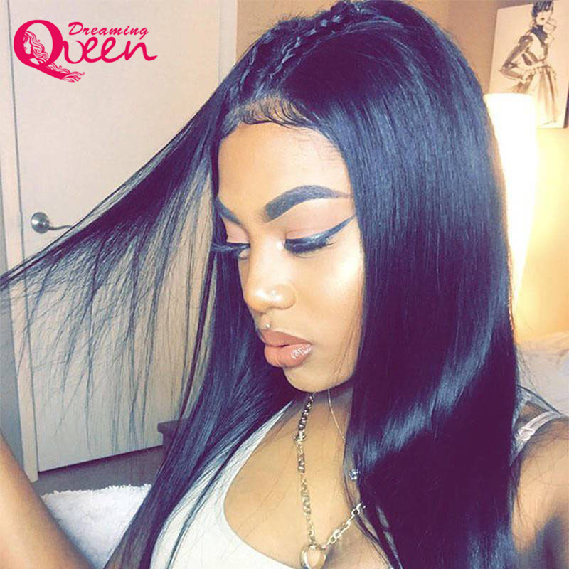 

Brazilian Straight Full Lace Human Hair Wigs For Black Women Pre Plucked Virgin Hair Wigs With Baby Hair, Natural color