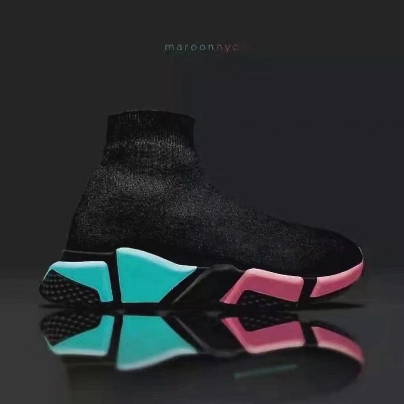 

[Original Box]New Luxury Womens And Mens Socks Booties Ladies High Top Round Head Spring Tpu Sports Boots Sneaker Size 35-444, Women 35-40