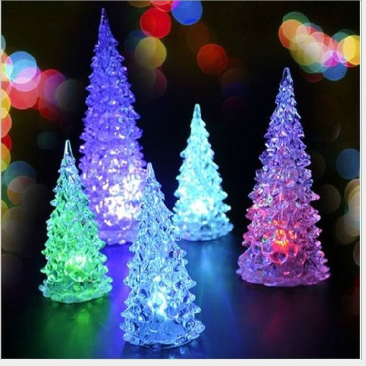 Christmas Decorations Gifts Mini LED Toys Christmas Tree with Light 13cm Hight Can Change Colors Xmas Home Decoration-image-252853716