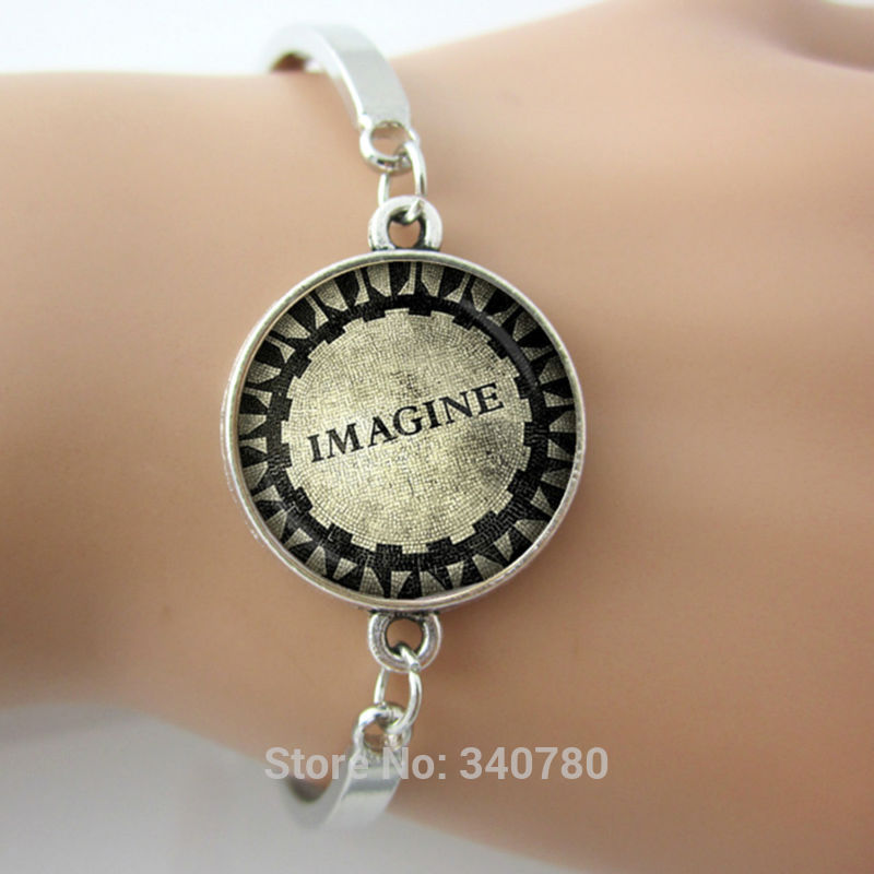 

John Lennon IMAGINE Mosaic Charm ,Pendant bangles Central Park Strawberry Fields New York City NYC Imagine Memorial bangles