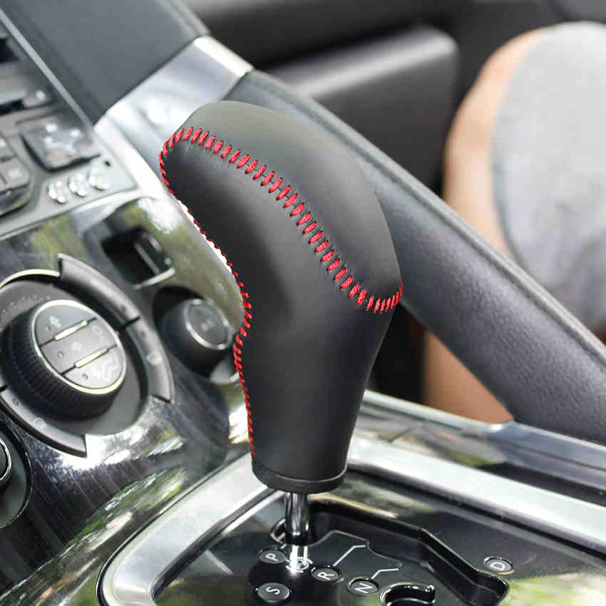 

Case for Peugeot 3008 automatic gear cover DIY interior decoration car styling genuine leather car gear shift collars