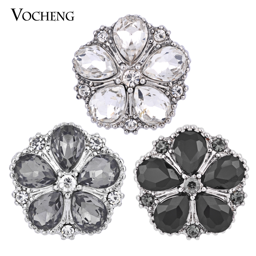 

VOCHENG 18mm Noosa Snap 3 Colors Ginger Snap Interchangeable Popper Jewelry Accessory Crystal Button Jewelry (Vn-557)